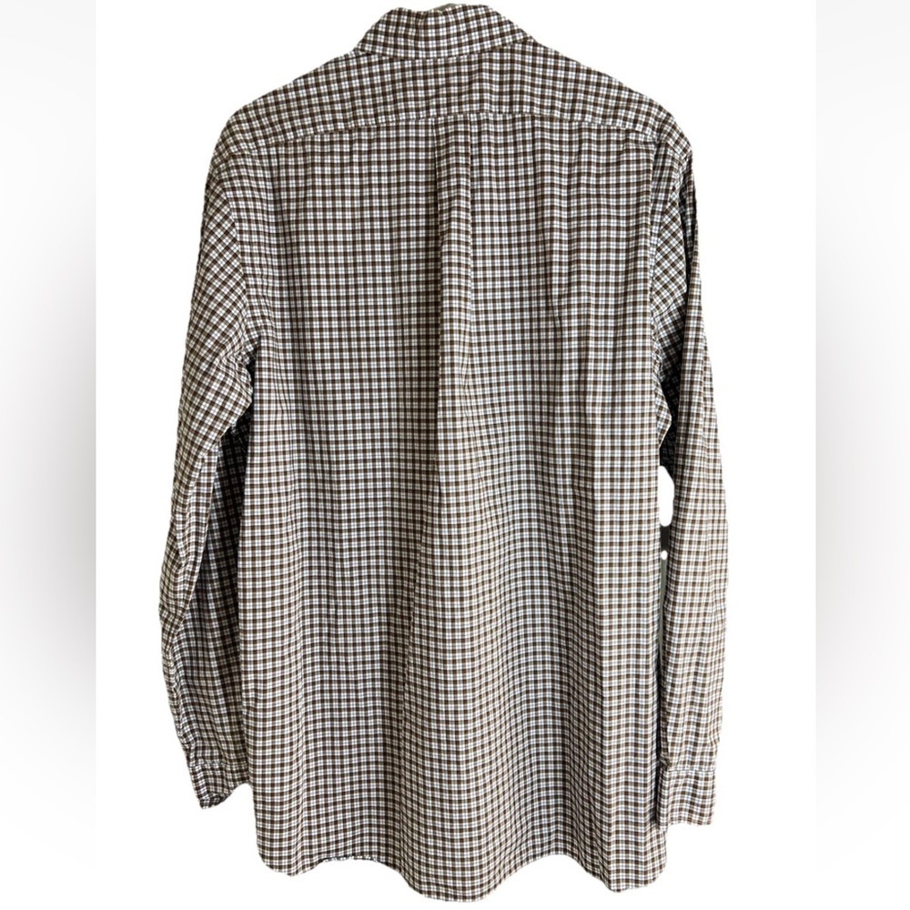 Ralph Lauren Men’s Cotton Stretch Button Down Shirt Sz L Brown Check Pony Preppy - Picture 3 of 11